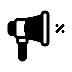 Megaphone Glyph Icon. Single icon, glyph vector icon