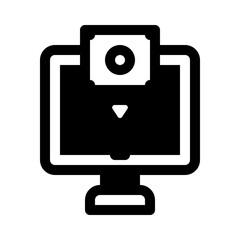 Online Payment Glyph Icon. Single icon, glyph vector icon