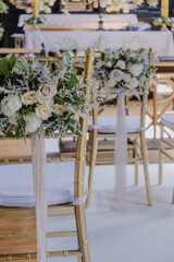 wedding decorations in a catholic church