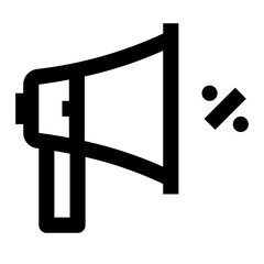 Megaphone Simple Line Icon. Single icon, line vector icon