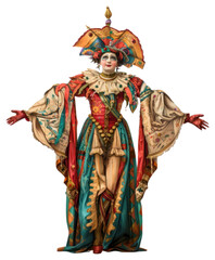 Obraz premium PNG Colorful ornate jester costume