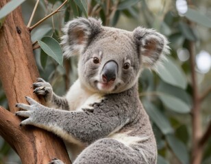 Fototapeta premium Koala Sitting on a Tree