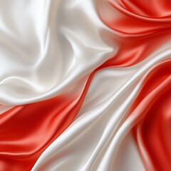 Obraz premium A red and white fabric with a red stripe