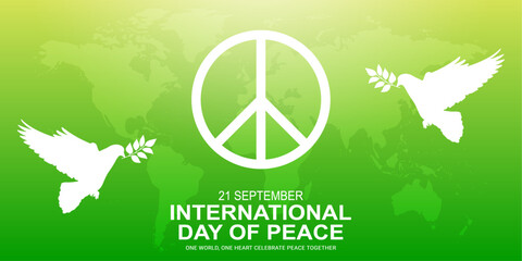 Obraz premium international peace day wishing design and background, vector