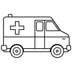 Bold line art Emergency Ambulance