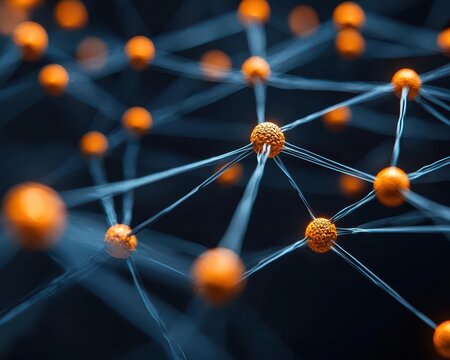 AI model of biological networks, showing interactions between genes and proteins, computational biology, network biology