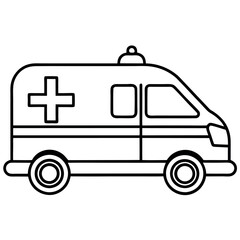 Bold line art Emergency Ambulance