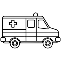 Bold line art Emergency Ambulance