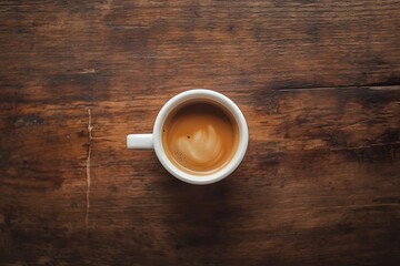cup of coffee with latte on the wooden table