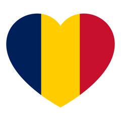 flag of Chad in form of heart symbol of love