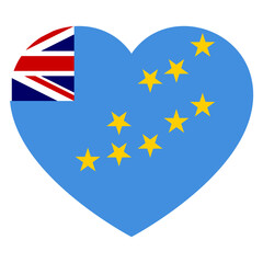 flag of Tuvalu in form of heart symbol of love