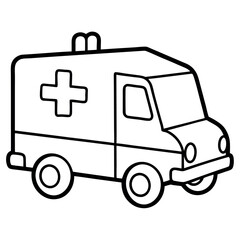 Bold line art Emergency Ambulance