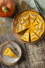 Pumpkin cottage cheese casserole pie 