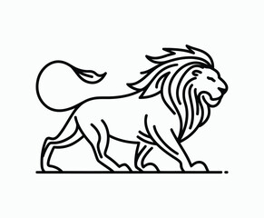 Fototapeta premium Wild majestic lion silhouette EPS vector file animal illustration template on a white background
