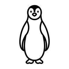 Minimalist Penguin Icon with Clean Lines on White vector
