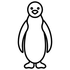 Minimalist Penguin Icon with Clean Lines on White vector