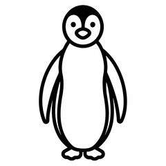 Minimalist Penguin Icon with Clean Lines on White vector