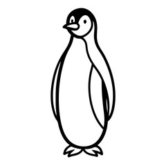 Minimalist Penguin Icon with Clean Lines on White vector