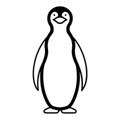 Minimalist Penguin Icon with Clean Lines on White vector