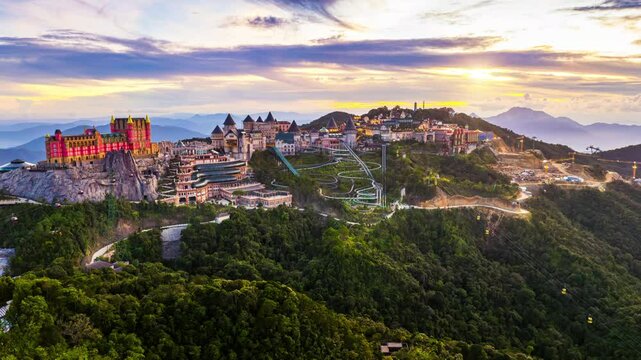 Aerial view of French village in Da nang, Vietnam.