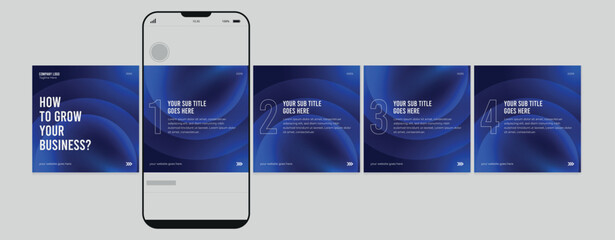 Set of Linkedin Carousel Post, editable social media Instagram carousel post, modern and creative business carousel post template, eps 10. © Graphaxil