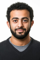 Obraz premium Portrait für Ausweis - Junger Mann aus der Türkei mit Bart