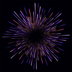 Obraz premium Neon stripes in the form of drill, turns and swirl. Illustration of high speed concept. Image of speed motion on the road. Abstract background in blue and purple neon glow colors