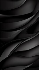 A captivating abstract pattern of black waves featuring smooth curves and shadows, ideal for modern backgrounds.