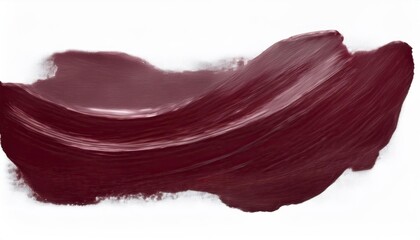 Isolated maroon oil paint brushstroke on a white background