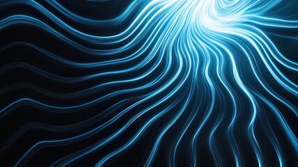 Obraz premium Abstract blue wave patterns create a mesmerizing visual effect, enhancing modern designs and digital media presentations.