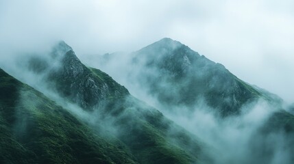Fototapeta premium Mysterious Mountain Mists in Morning Light