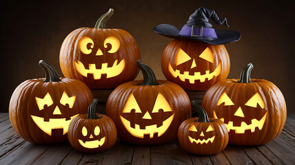 Set of Jack O' Lantern Halloween Pumpkins – Assorted Designs