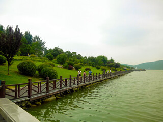 Fototapeta premium view of the river in the park