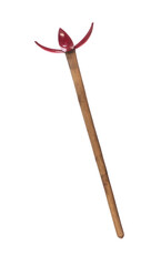 wooden magic staff isolated on white background