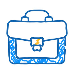 business case doodle icon sketch vector. business case sign. isolated symbol illustration