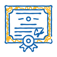 university diploma doodle icon sketch vector. university diploma sign. isolated symbol illustration