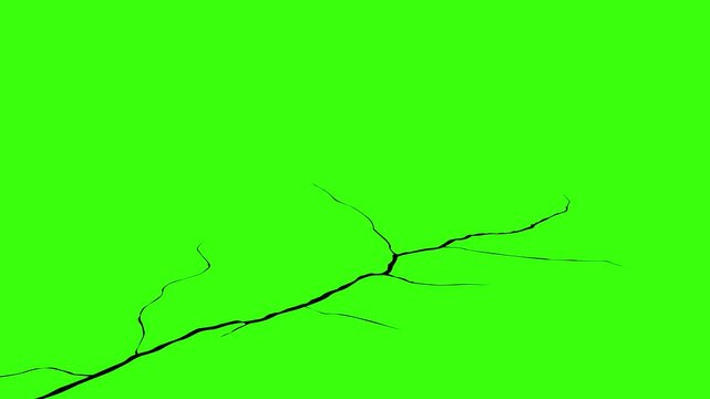 Green Screen cracks of wall, road cracks, floor cracks animation. cracks from different angles. Easy removed green screen. High resolution. 4k quality.