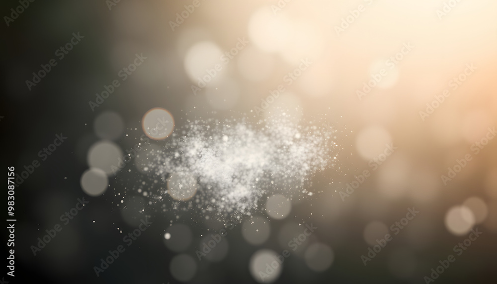 Sticker bokeh overlay with powder isolated with white highlights, png