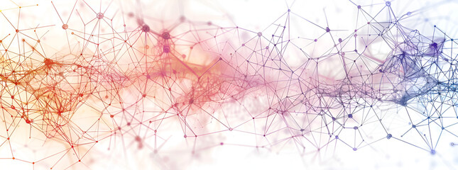 Photo of Abstract network design, Connect Technology Background Design, featuring colorful nodes and connections, connected lines and dots