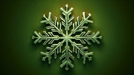Illustration of snowflakes on a dark lime background