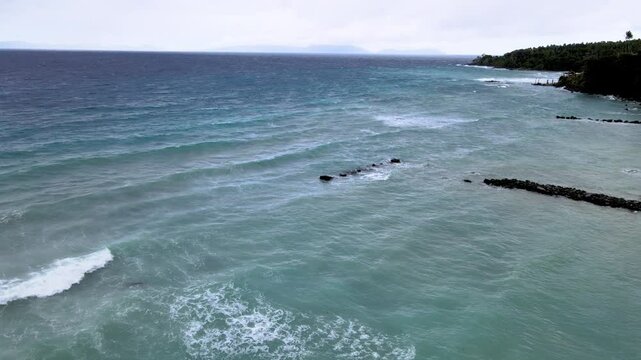 Rock Formation Shields Coast from Relentless Sea Waves