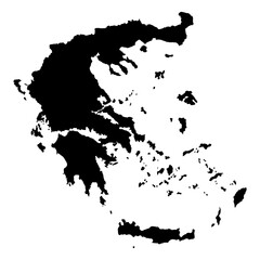 Greece map silhouette vector illustration