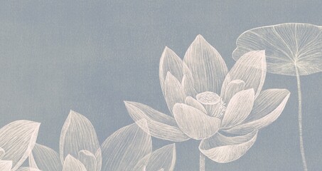 Lotus leaf painting. abstract art of nature. drawing artwork. botanical  © Jorm Sangsorn