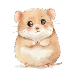 Fluffy Hamster Portrait: Cute Golden Rodent with Adorable Expression