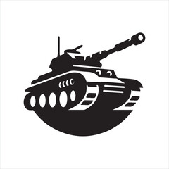 Tank icon silhouette on white background
