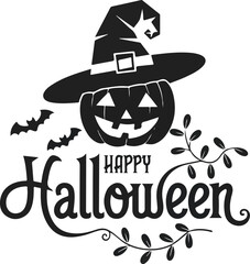 Happy Halloween typography design vector style with white background