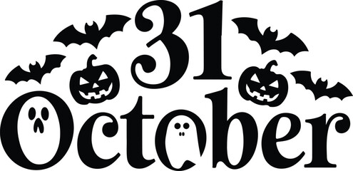 31 October typography design vector style with white background