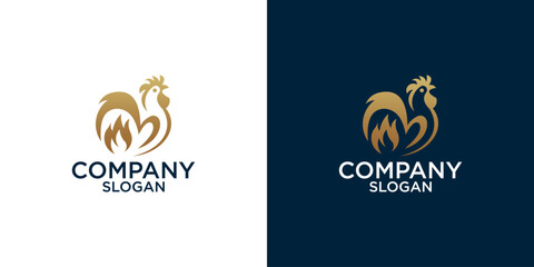 abstract chicken logo vector design