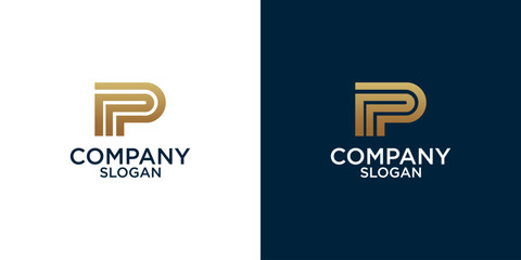 initial p abstract monogram logo vector design