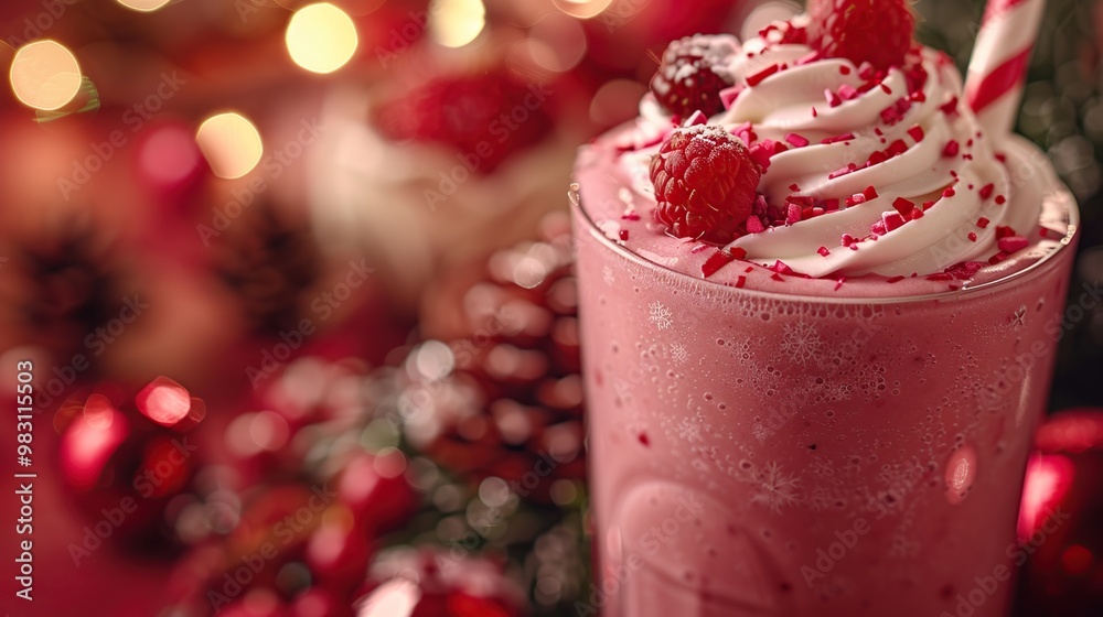 Wall mural Festive Raspberry Milkshake